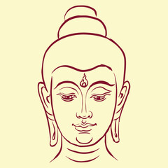 face of buddha vector for card decoration illustration