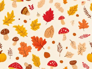autumn seamless floral pattern, wallpaper, textile print pattern