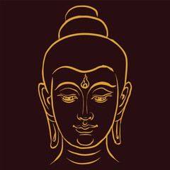 face of Buddha vector for card decoration illustration