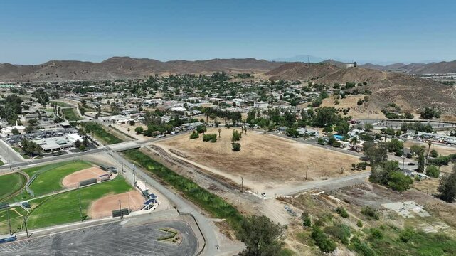 Lake Elsinore Aerial Shot of The City California