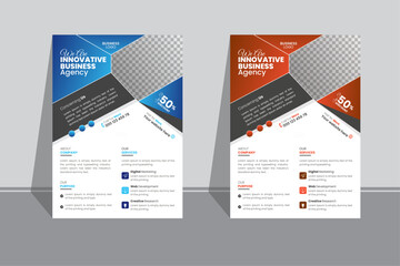 Corporate business flyer vector design template, Modern business conference flyer layout template with A4 size design, Business Flyer Design, Colorful concepts, one pager design, pamphlet design.