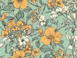 vintage seamless floral pattern, wallpaper, textile print pattern