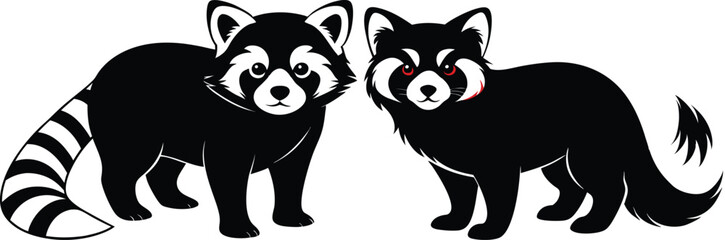  red panda silhouette vector illustration  