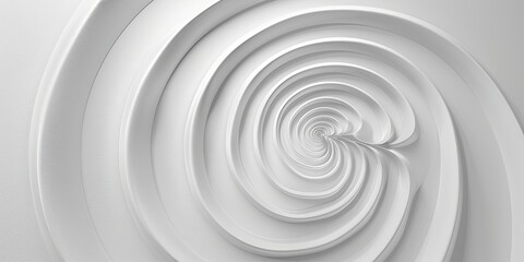 Fototapeta premium White background with threedimensional spiral shapes in the center, creating an abstract and minimalistic design for text or images