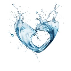 Heart shape water drop white background