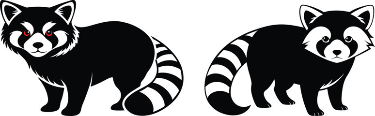  red panda silhouette vector illustration  