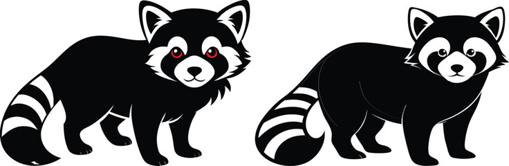  red panda silhouette vector illustration  