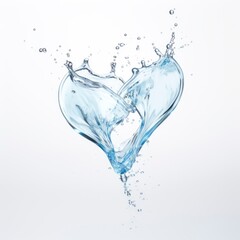 Heart shape water drop white background