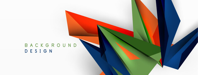 Fototapeta premium Minimal geometric abstract background. Low poly dynamic triangle design. Trendy techno business template for wallpaper, banner, background or landing