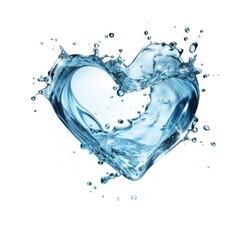 Heart shape water drop white background