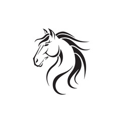 Elegant Horse Head Design on White Background for Artistic Expression