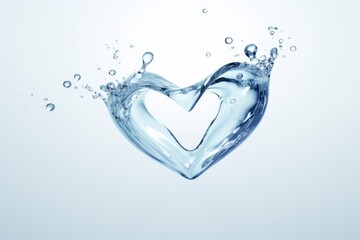 Heart shape water drop white background