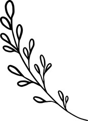 leaf outline. vector illustration for decoration and coloring.