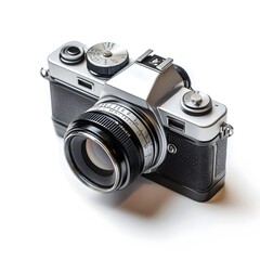 Fototapeta premium Compact on plain white surface with minimalist design and technical features