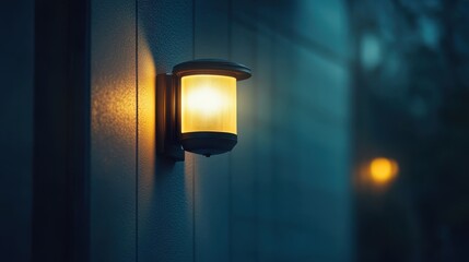 Illuminating Protection: Close-up of Motion-Activated Security Light Ready to Deter Intruders