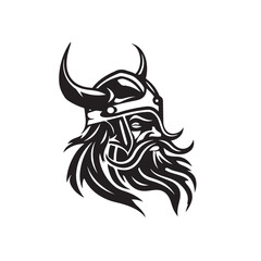 Bold Viking Logo Design Black and White Vector Illustrations for Unique Branding and Identity