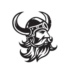 Classic Black and White Viking Logo Design for Unique Branding isolated on white background.