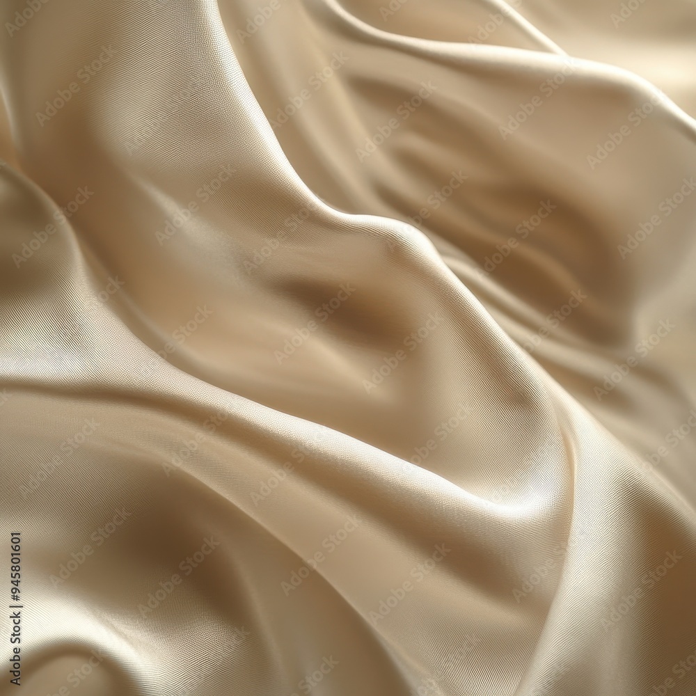 Aufkleber smooth beige fabric texture - abstract background with wrinkles and drapes.