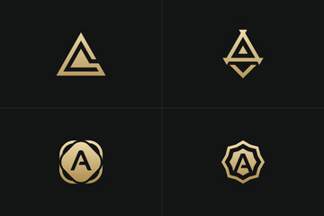 A Letter Gold - 4 in 1 Logo Brand Set	
