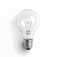 Illuminating Simplicity An Incandescent Light Bulb on a Pristine White Background