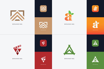 A Letter - 4 in 1 Logo Brand Set