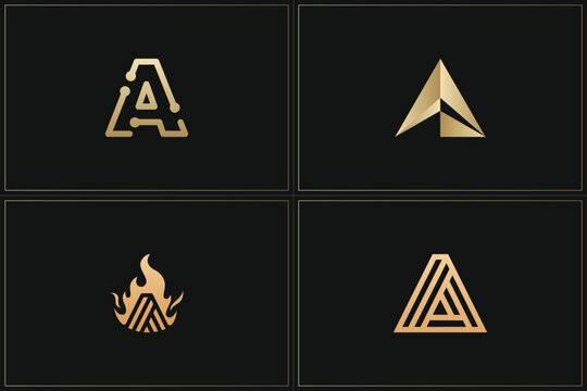 A Letter Gold - 4 in 1 Logo Brand Set	
