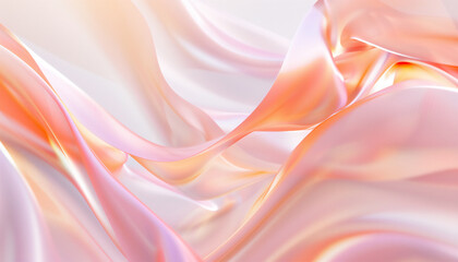 Obraz premium Abstract Fluid Texture Wallpaper with Soft Pastel Colors of Orange and Purple – Modern Shiny Metallic Surface Design for Digital Art and Backgrounds