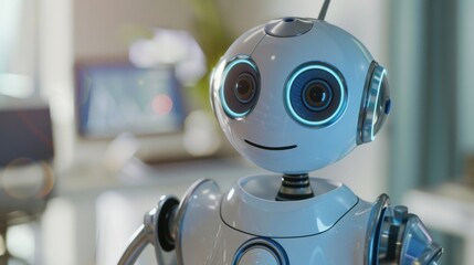 3D rendered white robot