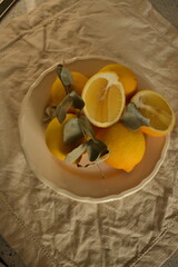 Lemons on the plate 