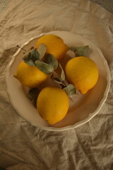 Lemons on the plate