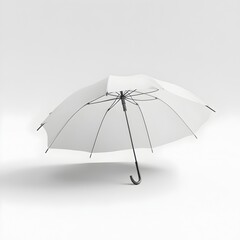 Transparent Open Umbrella on a White Background Symbolizing Protection and Preparedness