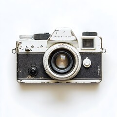 Vintage on White Background for Photographic Display or Decor