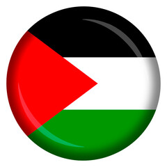 Fototapeta premium Palestine flag circle pin and badge