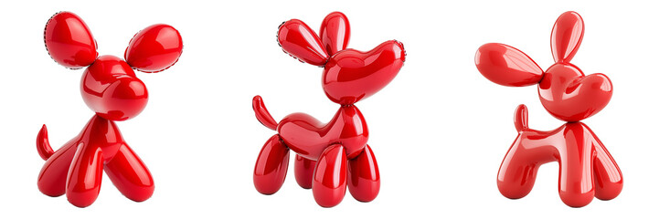 Red Balloon Animal Isolated on Transparent Background PNG Cutout