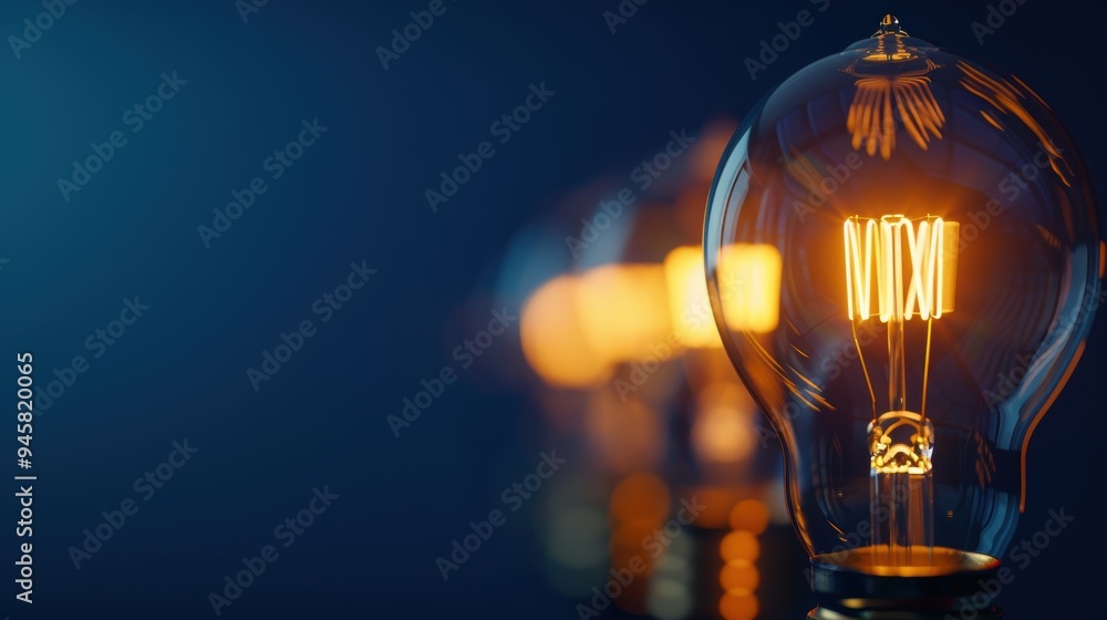 Aufkleber lightbulbs in suspension. concept of innovation and data connectivity. collaborative technology adva
