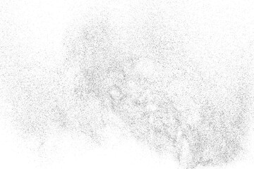 Distressed black texture. Dark grainy texture on white background. Dust overlay textured. Grain noise particles. Rusted white effect. Grunge design elements. Vector illustration, EPS 10.	
