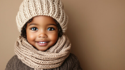 portrait of a girl wearing winter clothes
