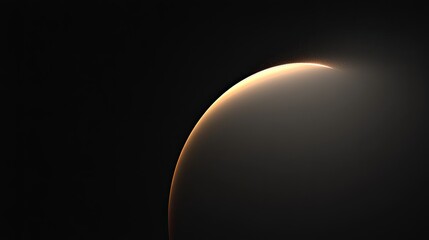 A minimalist black background with a soft gradient, evoking the eerie beauty of a solar eclipse, with a gentle glow on the horizon.