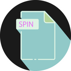 SPIN File fomat minimal icon with circle outside