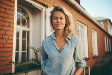 Portrait of a middle aged Caucasian body positive woman