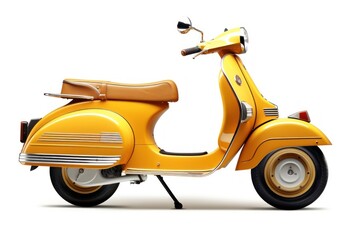 Yellow Retro Vintage Scooter motorcycle scooter vehicle.