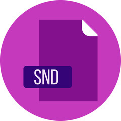 SND File format icon rounded circle BG
