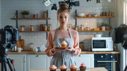 The Woman Holding Cupcakes