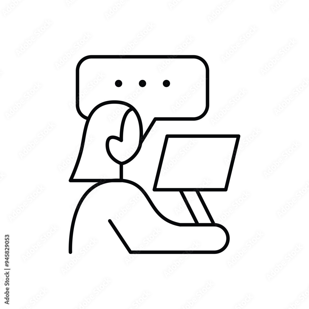 Poster workplace thin outline icon vector design good for web or mobile app