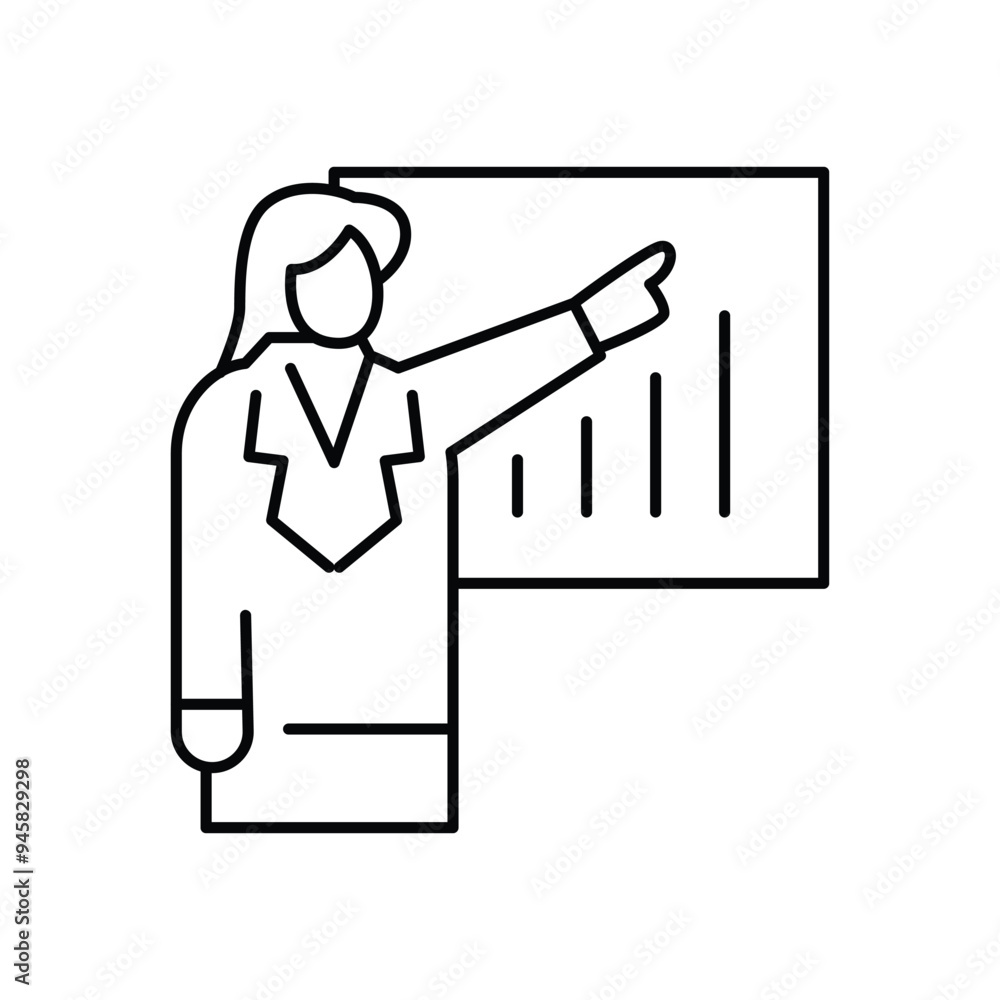 Poster presentation thin outline icon vector design good for web or mobile app