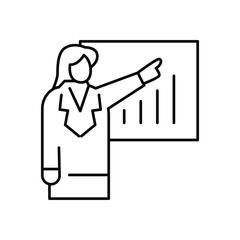 presentation thin outline icon vector design good for web or mobile app