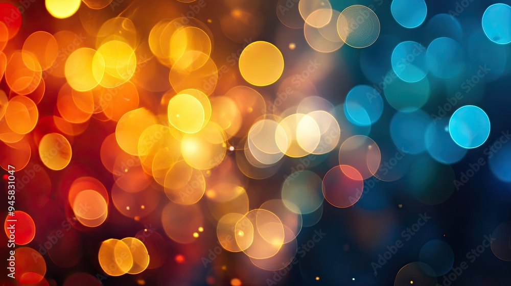 Aufkleber bokeh design with a color wheel influence, blending soft circles of light in various hues.