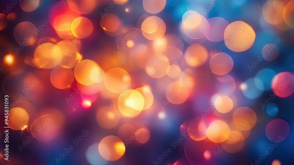 Poster bokeh design with a color wheel influence, blending soft circles of light in various hues.