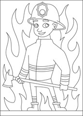 handsome coloring book page