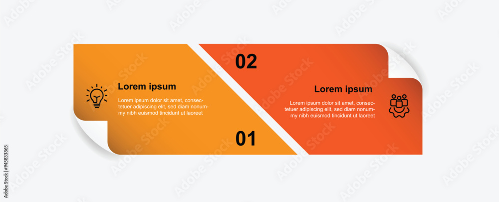 Poster 2 step layout process infographic template vector element with icons can be used for workflow, business information, and web graphic design 